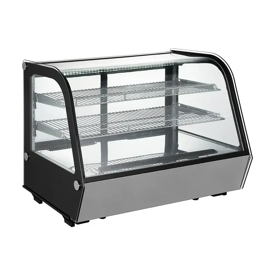 Benchtop Curved Glass Cake And Food Display Fridge / Showcase - 160L